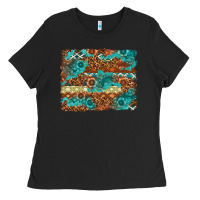 Black Leopard and Aztec Background Western Ladies Tee - texasbilliewilder
