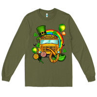 Army Green St. Patrick's school bus Long Sleeve Tee - OliviaCreatesArt