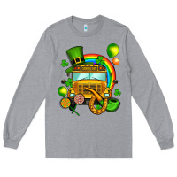 Heather Grey St. Patrick's school bus Long Sleeve Tee - OliviaCreatesArt