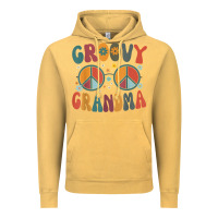 Vintage Mustard groovy grandma retro 70s peace sign design grandmother Vintage Hoodie - longCreatives