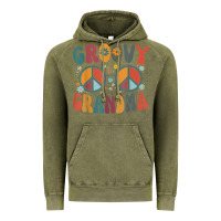 Vintage Olive groovy grandma retro 70s peace sign design grandmother Vintage Hoodie - longCreatives