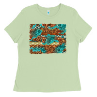 Matcha Leopard and Aztec Background Western Ladies Tee - texasbilliewilder