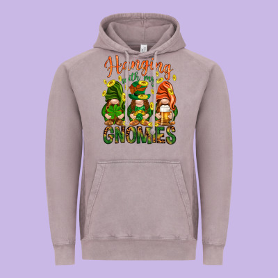 Hanging With My Gnomies Vintage Hoodie Designed By Howdyjamesfarm
