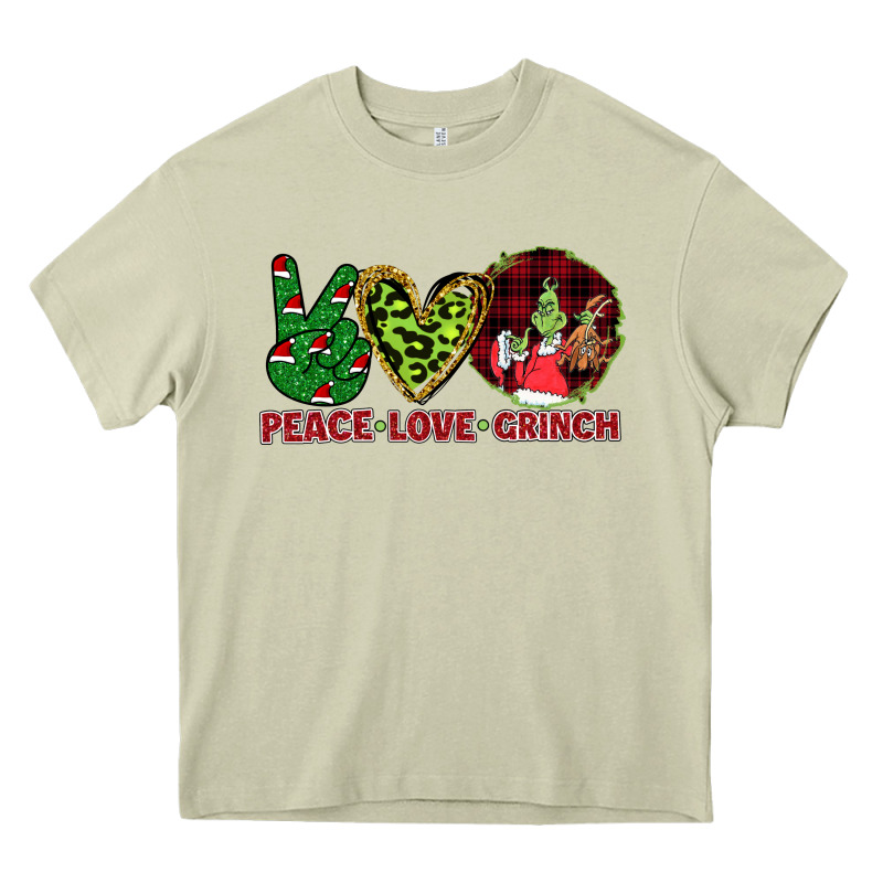 Peace Love Grinch Heavy Core Tee by Bettercallsaul | Teevron