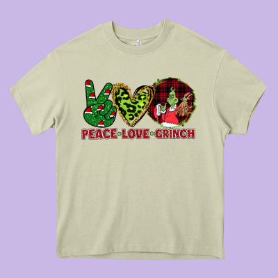 Peace Love Grinch Heavy Core Tee Designed By Bettercallsaul