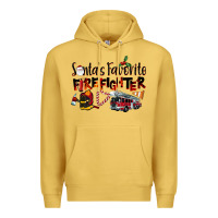 Antique Gold Santa's Favorite Firefighter Premium Hoodie - LillyAllenDesigns