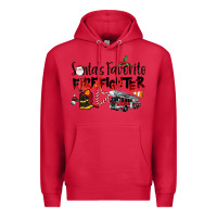 Cardinal Santa's Favorite Firefighter Premium Hoodie - LillyAllenDesigns