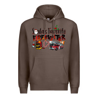 Coffee Santa's Favorite Firefighter Premium Hoodie - LillyAllenDesigns