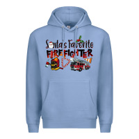 Colony Blue Santa's Favorite Firefighter Premium Hoodie - LillyAllenDesigns