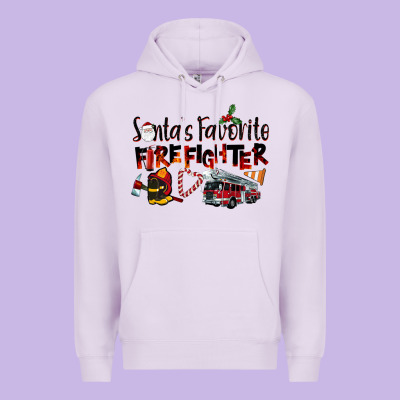 Santa's Favorite Firefighter Premium Hoodie Designed By Lillyallendesigns