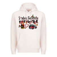 Pale Pink Santa's Favorite Firefighter Premium Hoodie - LillyAllenDesigns