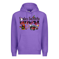 Purple Santa's Favorite Firefighter Premium Hoodie - LillyAllenDesigns