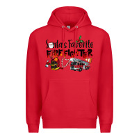 Red Santa's Favorite Firefighter Premium Hoodie - LillyAllenDesigns
