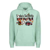 Seafoam Santa's Favorite Firefighter Premium Hoodie - LillyAllenDesigns