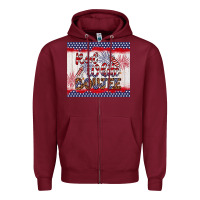 Burgundy red white boujee Zipper Hoodie - Artiststas