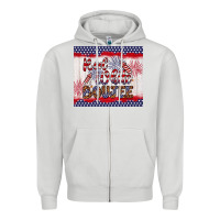 Dove Grey red white boujee Zipper Hoodie - Artiststas