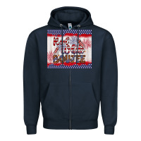 Navy red white boujee Zipper Hoodie - Artiststas