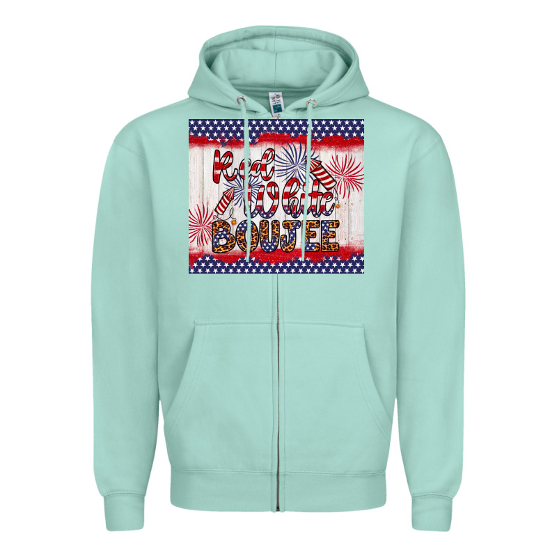 Red White Boujee Zipper Hoodie by Artiststas | Teevron