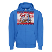True Royal red white boujee Zipper Hoodie - Artiststas