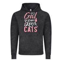 Vintage Black just a girl who loves cats cute cat lover gifts Vintage Hoodie - longCreatives