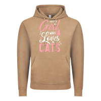 Vintage Coffee just a girl who loves cats cute cat lover gifts Vintage Hoodie - longCreatives