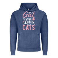 Vintage Denim just a girl who loves cats cute cat lover gifts Vintage Hoodie - longCreatives