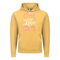 Vintage Mustard just a girl who loves cats cute cat lover gifts Vintage Hoodie - longCreatives