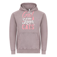 Vintage Zinc just a girl who loves cats cute cat lover gifts Vintage Hoodie - longCreatives