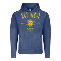 Vintage Denim key west florida vintage distressed style design souvenir Vintage Hoodie - longCreatives