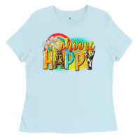 Baby Blue Choose happy Ladies Tee - NancyCooperArtShop