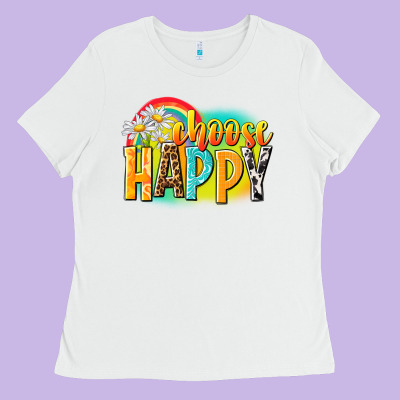 Choose Happy Ladies Tee Designed By Nancycooperartshop