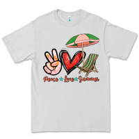 Dove Grey Peace love summer Premium Tee - NancyCooperArtShop