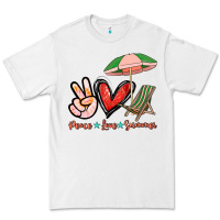 White Peace love summer Premium Tee - NancyCooperArtShop