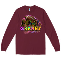Burgundy football granny Long Sleeve Tee - OliviaCreatesArt