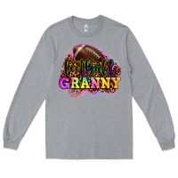 Heather Grey football granny Long Sleeve Tee - OliviaCreatesArt