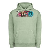 Pigment Oil Green xoxo braunvieh cow Urban Hoodie - AdoDesignShop
