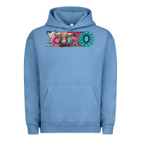 Pigment Pebble Blue xoxo braunvieh cow Urban Hoodie - AdoDesignShop