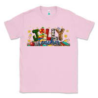 Bubblegum Pink Christmas Jolly Teacher Classic Tee - Artiststas