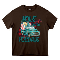 Chocolate Brown Christmas Home For The Holidays Heavy Core Tee - Bettercallsaul