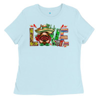 Baby Blue Mexico love with gnome Ladies Tee - NancyCooperArtShop