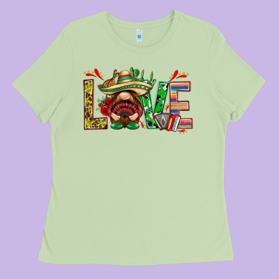 Mexico Love With Gnome Ladies Tee Designed By Nancycooperartshop