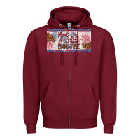 Burgundy red white boujee Zipper Hoodie - Artiststas