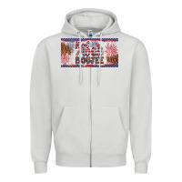 Dove Grey red white boujee Zipper Hoodie - Artiststas