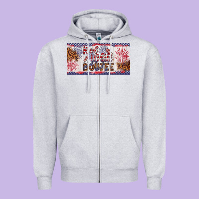 Red White Boujee Zipper Hoodie Designed By Artiststas
