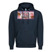 Navy red white boujee Zipper Hoodie - Artiststas