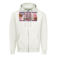 Oatmeal Heather red white boujee Zipper Hoodie - Artiststas