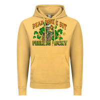 Vintage Mustard Dead inside but feeling lucky St. Patrick's Day Vintage Hoodie - CowGirlArtShop