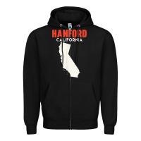 Black hanford california usa state america travel californian Zipper Hoodie - longCreatives