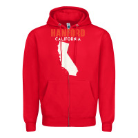 Red hanford california usa state america travel californian Zipper Hoodie - longCreatives