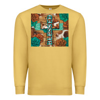 Antique Gold blessed cross Premium Sweatshirt - BarkalooDesign